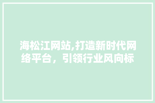 海松江网站,打造新时代网络平台，引领行业风向标