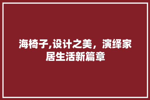 海椅子,设计之美，演绎家居生活新篇章