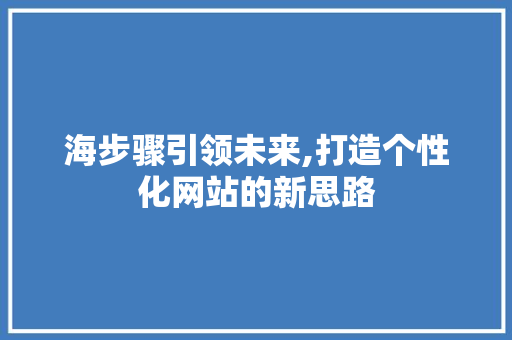 海步骤引领未来,打造个性化网站的新思路