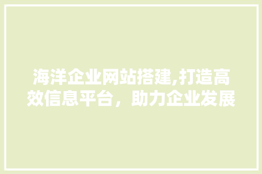 海洋企业网站搭建,打造高效信息平台，助力企业发展