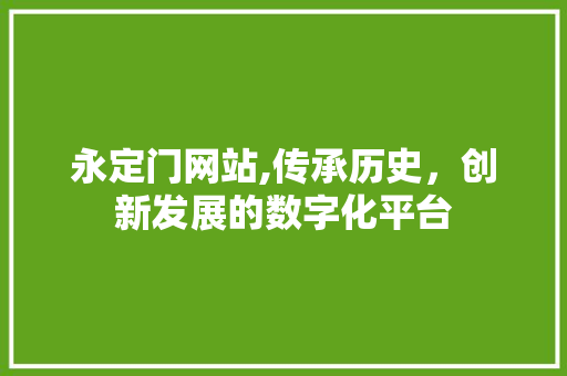 永定门网站,传承历史，创新发展的数字化平台 永定门网站,传承历史，创新发展的数字化平台 SEO关键词