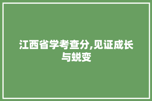 江西省学考查分,见证成长与蜕变 江西省学考查分,见证成长与蜕变 必应SEO