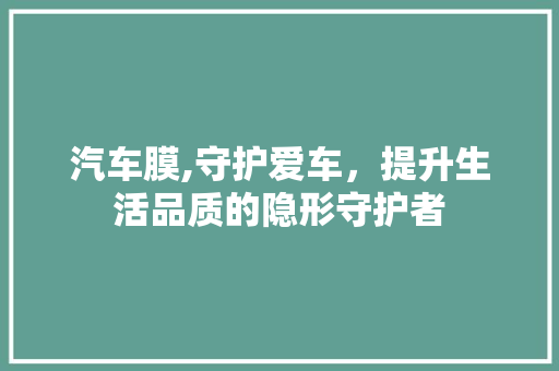 汽车膜,守护爱车，提升生活品质的隐形守护者 汽车膜,守护爱车，提升生活品质的隐形守护者 必应SEO