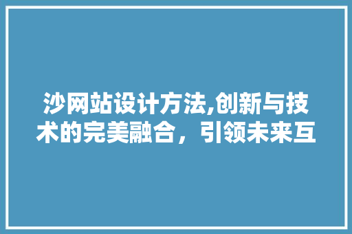 沙网站设计方法,创新与技术的完美融合，引领未来互联网潮流