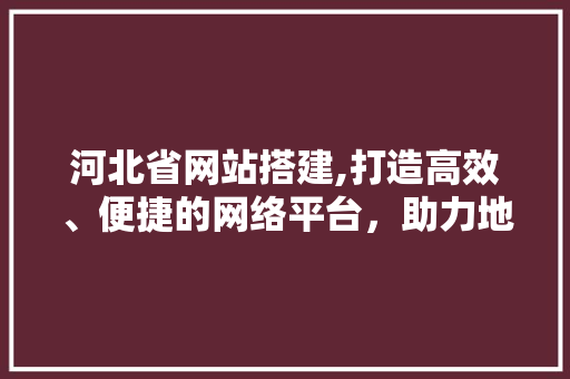 河北省网站搭建,打造高效、便捷的网络平台，助力地方经济发展