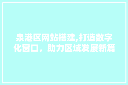 泉港区网站搭建,打造数字化窗口，助力区域发展新篇章 泉港区网站搭建,打造数字化窗口，助力区域发展新篇章 百度SEO
