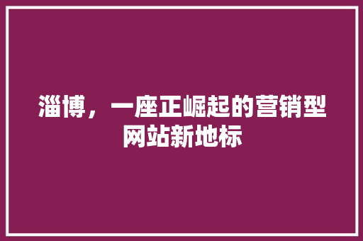 淄博，一座正崛起的营销型网站新地标