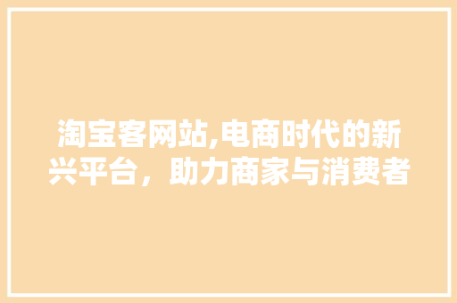 淘宝客网站,电商时代的新兴平台，助力商家与消费者共赢