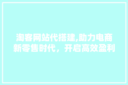 淘客网站代搭建,助力电商新零售时代，开启高效盈利新篇章