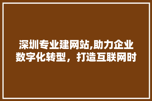 深圳专业建网站,助力企业数字化转型，打造互联网时代核心竞争力