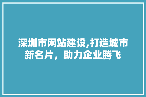 深圳市网站建设,打造城市新名片，助力企业腾飞