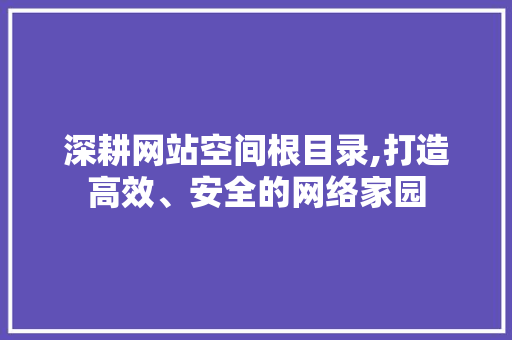 深耕网站空间根目录,打造高效、安全的网络家园 深耕网站空间根目录,打造高效、安全的网络家园 SEO关键词