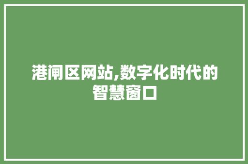 港闸区网站,数字化时代的智慧窗口