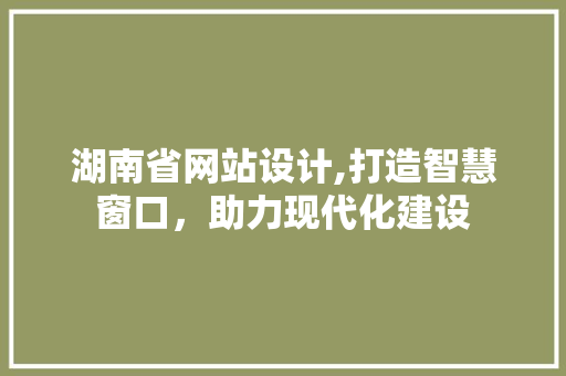 湖南省网站设计,打造智慧窗口，助力现代化建设