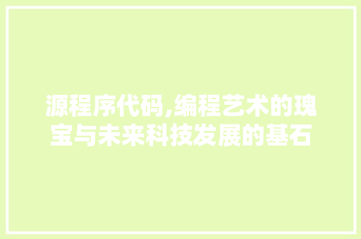源程序代码,编程艺术的瑰宝与未来科技发展的基石