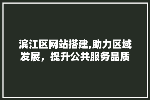 滨江区网站搭建,助力区域发展，提升公共服务品质