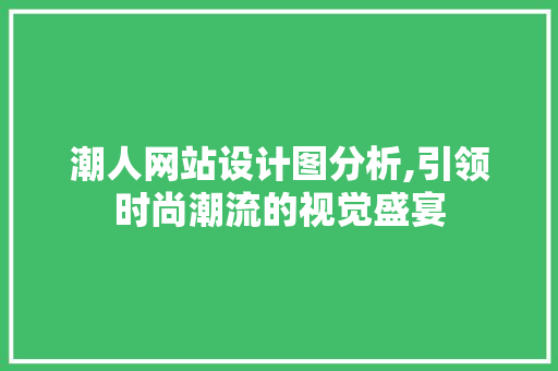 潮人网站设计图分析,引领时尚潮流的视觉盛宴 潮人网站设计图分析,引领时尚潮流的视觉盛宴 网站建设公司
