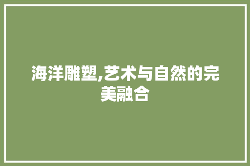 海洋雕塑,艺术与自然的完美融合