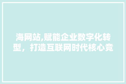 海网站,赋能企业数字化转型，打造互联网时代核心竞争力