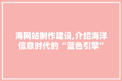 海网站制作建设,介绍海洋信息时代的“蓝色引擎”