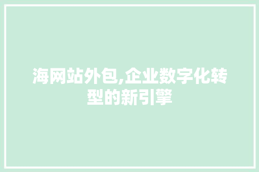 海网站外包,企业数字化转型的新引擎