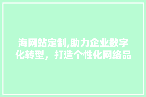 海网站定制,助力企业数字化转型，打造个性化网络品牌