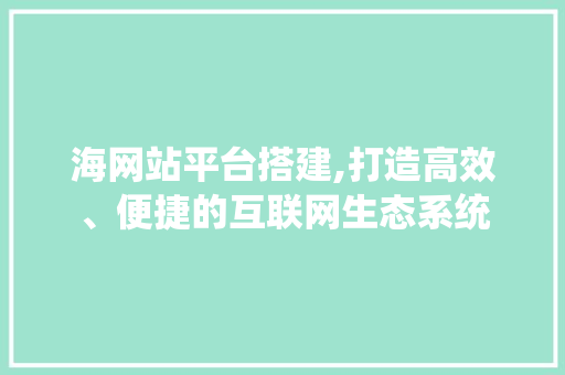 海网站平台搭建,打造高效、便捷的互联网生态系统