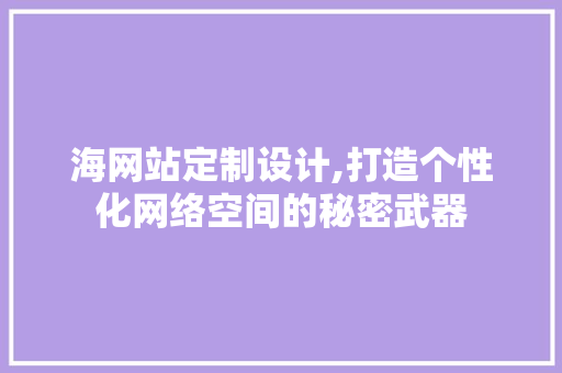 海网站定制设计,打造个性化网络空间的秘密武器