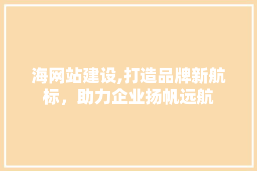 海网站建设,打造品牌新航标，助力企业扬帆远航