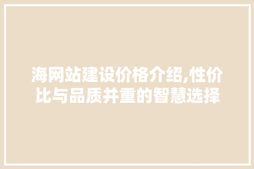 海网站建设价格介绍,性价比与品质并重的智慧选择