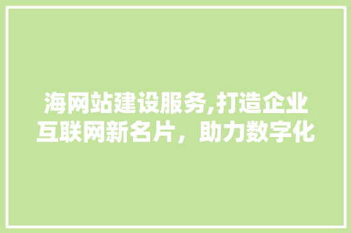 海网站建设服务,打造企业互联网新名片，助力数字化转型