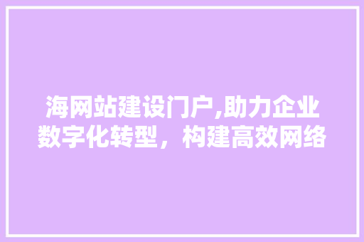 海网站建设门户,助力企业数字化转型，构建高效网络平台