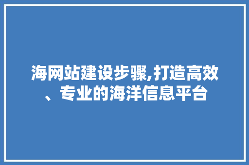 海网站建设步骤,打造高效、专业的海洋信息平台