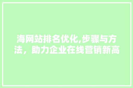 海网站排名优化,步骤与方法，助力企业在线营销新高度