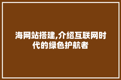 海网站搭建,介绍互联网时代的绿色护航者