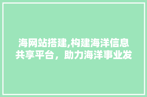 海网站搭建,构建海洋信息共享平台，助力海洋事业发展