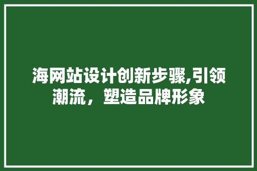 海网站设计创新步骤,引领潮流，塑造品牌形象