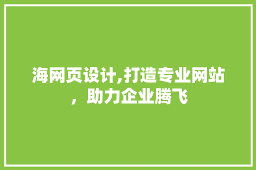 海网页设计,打造专业网站，助力企业腾飞