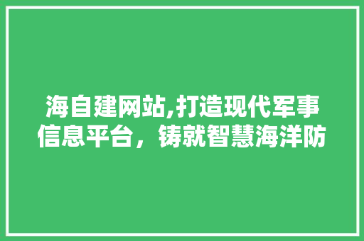海自建网站,打造现代军事信息平台，铸就智慧海洋防御体系