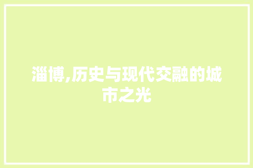 淄博,历史与现代交融的城市之光