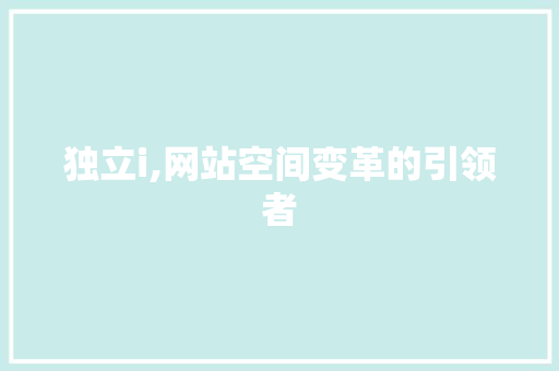 独立i,网站空间变革的引领者