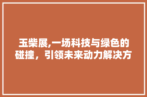 玉柴展,一场科技与绿色的碰撞，引领未来动力解决方法