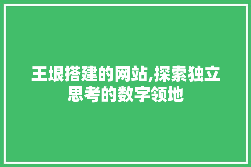 王垠搭建的网站,探索独立思考的数字领地