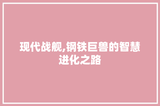 现代战舰,钢铁巨兽的智慧进化之路