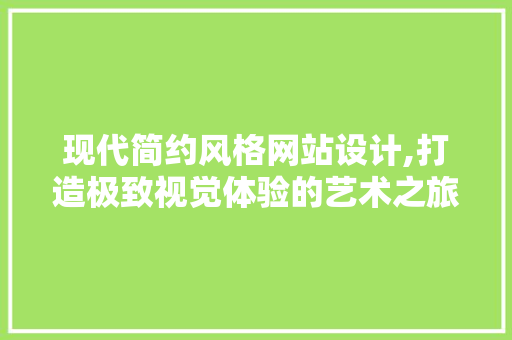现代简约风格网站设计,打造极致视觉体验的艺术之旅