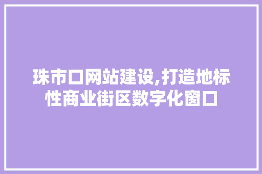 珠市口网站建设,打造地标性商业街区数字化窗口