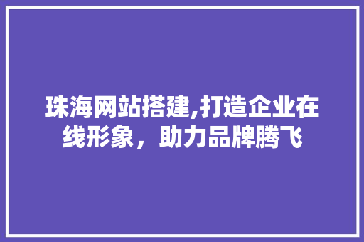 珠海网站搭建,打造企业在线形象，助力品牌腾飞