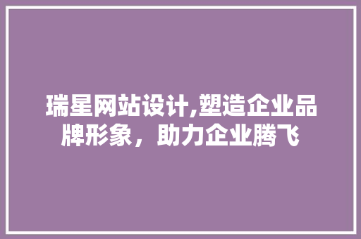瑞星网站设计,塑造企业品牌形象，助力企业腾飞