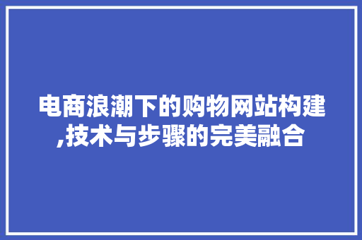 电商浪潮下的购物网站构建,技术与步骤的完美融合