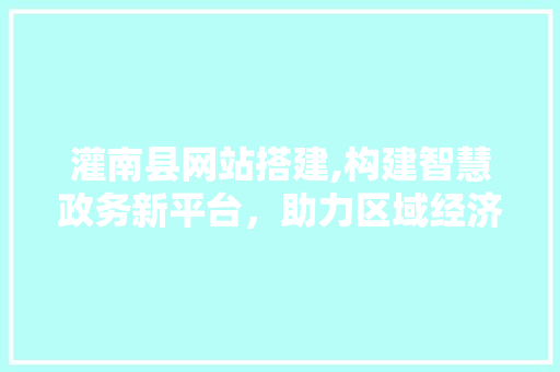 灌南县网站搭建,构建智慧政务新平台，助力区域经济发展